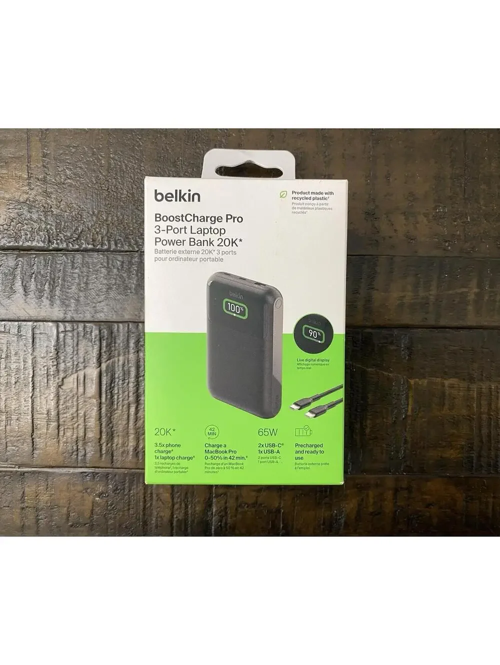 NEW Belkin BoostCharge Pro 3-Port Laptop Power Bank 20K